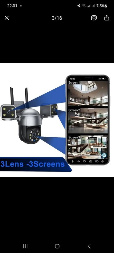 hikvision kamera: 3 lu kamera her bir funkidyasi var uzagdan idare edmey olur qiymeti