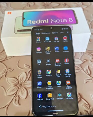i̇nfinix note 30: Redmi Note 8, 32 GB, rəng - Qara, Sensor, Barmaq izi, Simsiz şarj