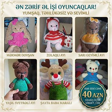 Ən zərif əl işi oyuncaqlar – yumşaq, təhlükəsiz və sevimli. Model