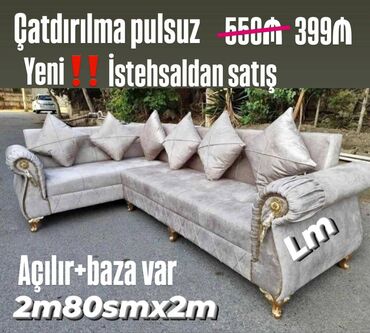 Divan və kreslo dəstləri: Künc divan, Yeni, Bazalı