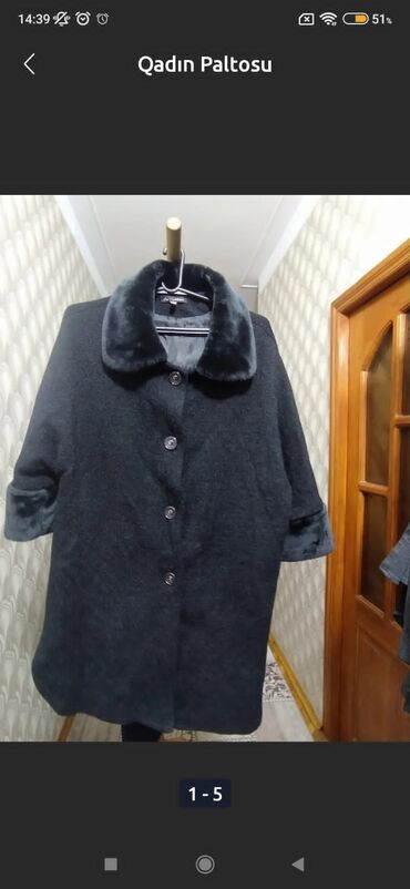 длинные женские кофты: Пальто, 4XL, цвет - Черный