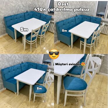 metbex stol desti: Künc divan və masa desti