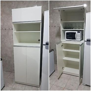 silver kitchen: Кухонный пенал-шкаф для техники и посуды, белый. - Конфигурация — 1