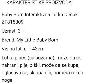 sergent major bebe: Zapf BABY BORN garderoba za interaktivna lutku beba. lutka prodata — 8