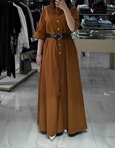 Qadın paltarı – düyməli, kəmərli, maxi uzunluq - Model: Köynək tipli lalafo.az -da Qadın paltarı – düyməli, kəmərli, maxi uzunluq - Model: Köynək tipli
