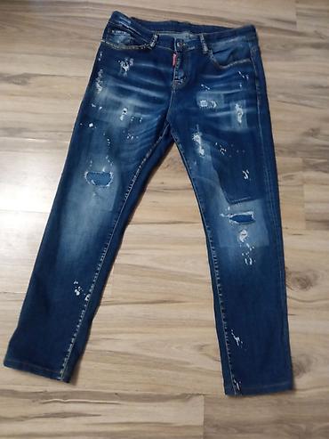 kosulja za manzetne: Dsquared2 muške farmerke, veličina 52. Model u tamno-plavom denimu sa — 1