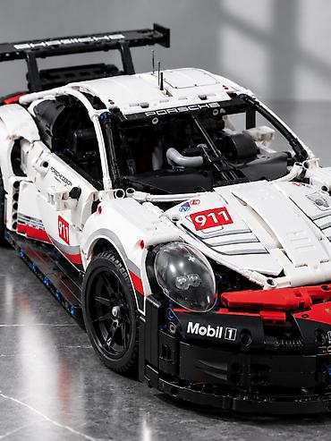 красный страитель: Porsche 911 RSR — конструктор 1580 деталей + картина 80×50 см — 4