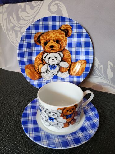 Kuhinjski setovi: Porcelanski nov,vintaz nemacki set za decu. Porcelanski trodelni — 1