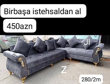 adona retro kunc divan: Künc divan, Qonaq otağı üçün, Vеlur parça — 2
