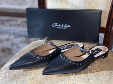 Женская обувь: Наименование: абсолютно новые кожаные черные мюли Бренд