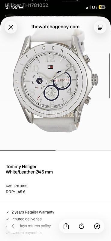 bleu de chanel: Tommy Hilfiger TH1781052 — мужские наручные часы, белый циферблат и — 1