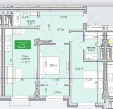 Продажа квартир: 2 комнаты, 72 м², Элитка, 14 этаж, ПСО (под самоотделку) — 3