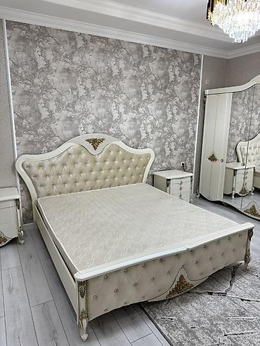 Спальные гарнитуры: Спальный гарнитур, Б/у, Двуспальная кровать, Шкаф, Комод, Кыргызстан, Самовывоз, цвет - Белый — 3