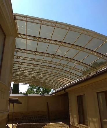 Навесы: Навес, Арочный, Металл, Поликарбонат, Установка — 8