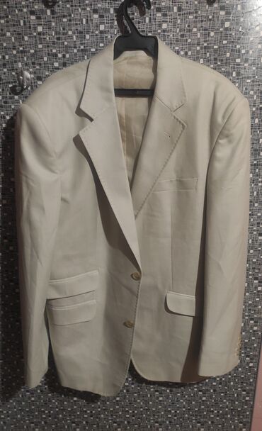 мужской пиджак: Костюм 6XL (EU 52), цвет - Бежевый