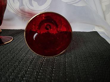 Antiques: Case bohemija kristal za zestoko pice 1950/60ta.godina. Casice rubin — 10