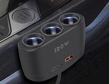 invertor 12 220: Avtomobil üçün çəkmə gücü 120W olan siqaret alışdırıcısı çoxtörlü — 2