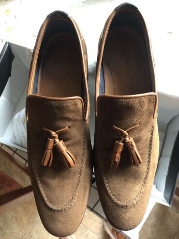 bež čizme od brušene kože: Aldomuške cipele br.43, svetlo braon boje, od teleće kože