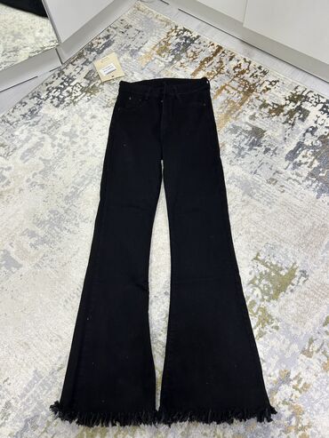 джинсы размер 42: Повседневные брюки, Клеш, Высокая талия, Лето
