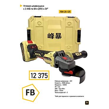 Аккумуляторная угловая шлифмашина FBH 20-125. Комплект включает 2