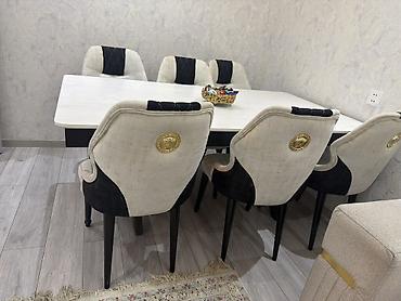 Mebel: Yemək otağı dəsti – masa və 6 stul - Dizayn: Müasir və zərif üslub — 1