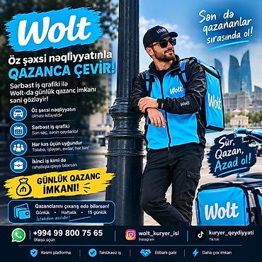 minivan taksi: Sürücü-kuryer tələb olunur, Şəxsi nəqliyyat vasitəsi ilə, Gündəlik ödəniş, Təcrübəsiz — 1