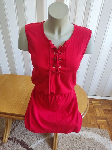 hm teksas haljina: M (EU 38), color - Red, With the straps