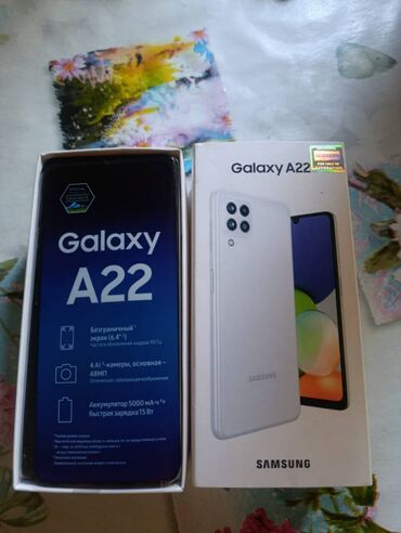 телефон флай тв: Samsung Galaxy A22, 128 GB, rəng - Ağ, Barmaq izi