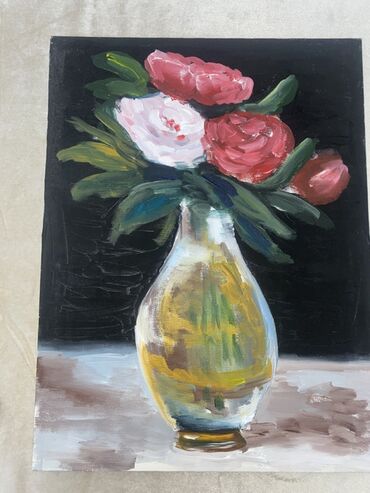 Şəkillər, tablolar: Orijinal yağlı boya tablolar dəsti - Mövzu: Çiçəklər və natürmort - — 6