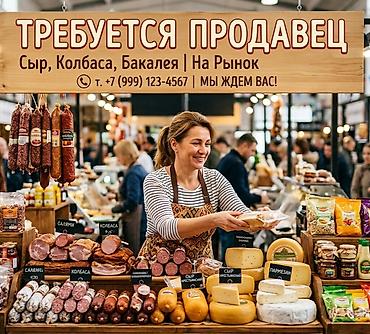 Требуется продавец универсал с опытом работы в магазин на рынок