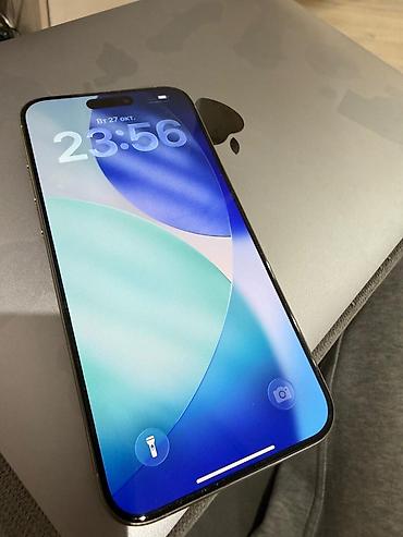 phone 13: IPhone 15 Pro Max, Б/у, 256 ГБ, Natural Titanium, Коробка, 87 % — 1