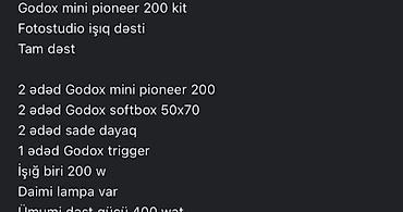 xiomi pad 6 max: Godox Mini Pioneer 200 foto-studiya işıq dəsti – tam dəst . Tərkib: - — 2
