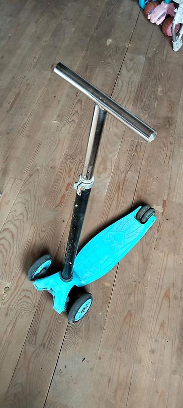 elektrikli scooter en ucuz: Uşaq skuterı – 3 təkərli, dönmə mexanizmi ilə - Rəng: mavi/mentol - — 1