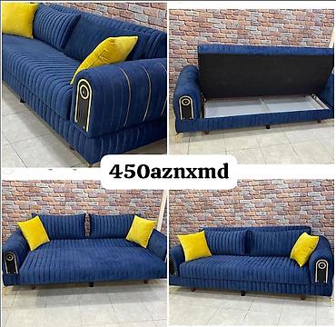 Divanlar: Tek divan – 450 AZN - Müasir dizayn: dərin kapitone tikişlər, qızılı — 29