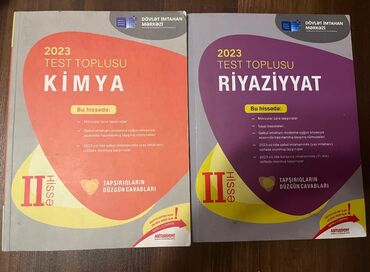 kimya toplu 1 ci hisse pdf: Riyaziyyat(satildi),Kimya 2ci hisse test toplusu(dim) 2023 neşr