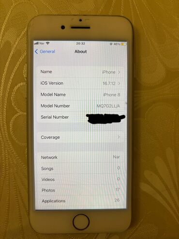 Apple iPhone: IPhone 8, 256 GB, Ağ, Barmaq izi — 7