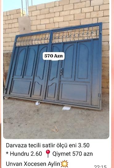 Həyət darvazaları: Darvaza tecili satlir ölçü eni 3.50 * Hundru 2.60 📍Qiymet 570 azn — 1