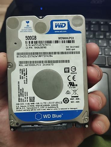 hdd yadas vinti: WD Blue Hard disk satılır, 500 gb. Problemsiz, sağlamlıq 100 % — 1