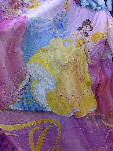 bed sheets: Капрон для детской комнаты - Яркий рисунок: Золушка, Белль и другие — 1