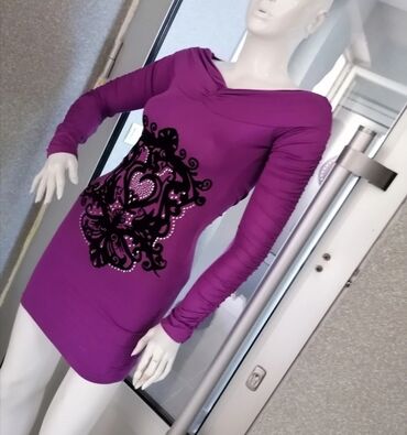 ženske tunike dugih rukava: S (EU 36), M (EU 38), color - Purple, Other style, Long sleeves