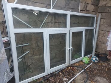 Plastik pəncərələr: PVC pəncərə-vitray blok - Material: ağ PVC profil, ikiqat şüşə — 7