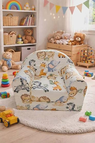 Foteljice: Mala fotelja 🪑 Dimenzije: 55×45 cm ✨ Sedeći deo: 30×30 cm 🛏️ — 3