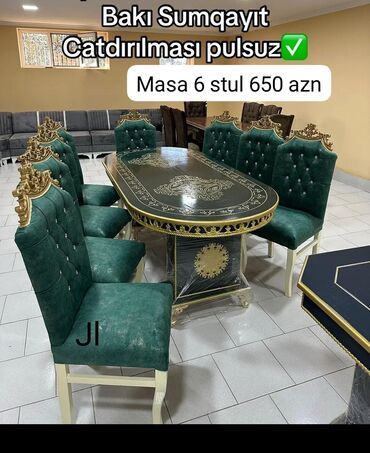 Qonaq otağı dəstləri: Qonaq otağı üçün, Yeni, Açılmayan, Oval masa, 6 stul