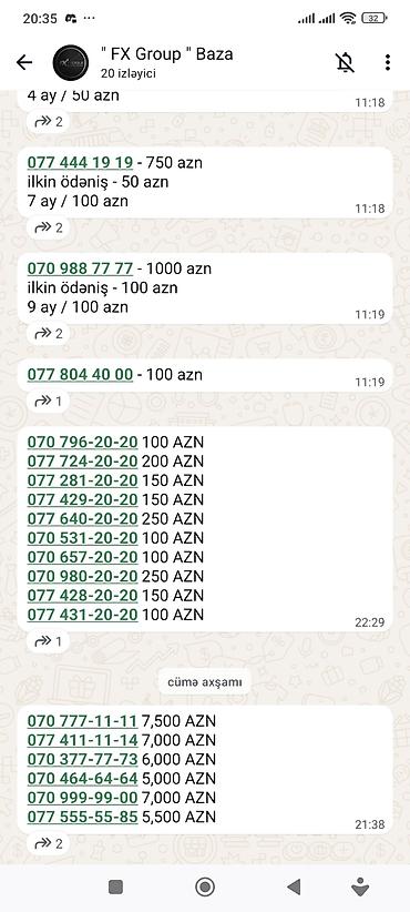 kreditle nomre satishi: Xüsusi və yadda qalan mobil nömrələr satılır. Seçimlər arasında — 2