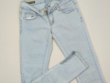 błękitna eleganckie bluzki: Jeans, S (EU 36), condition - Good
