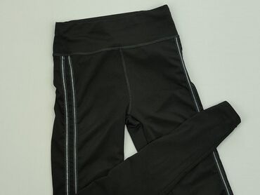 Legginsy: Legginsy XS (EU 34), stan - Bardzo dobry, wzór - W paski, kolor - Czarny