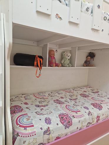 Uşaq mebeli: Oğlan və qız üçün, İşlənmiş, Çarpayı, Matras ilə, Siyirməli, Laminat — 5