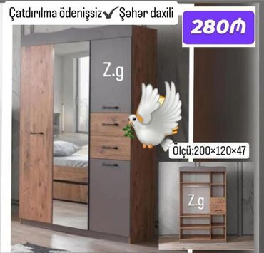 Çarpayılar: Yeni, Açılan, Düz dolab, Qarderob, paltar dolabı