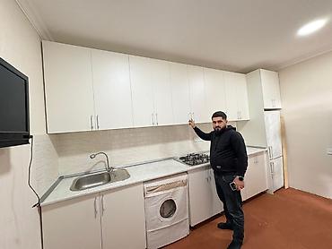 Sifarişlə mətbəx mebeli: Sifarişlə mətbəx dəsti, Özü çəkən petlələr, Mat laminat, Kredit yoxdur, Pulsuz çatdırılma — 17