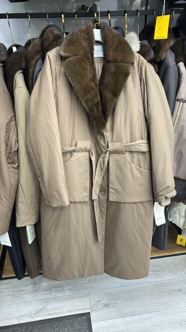 мужское зимнее пальто с капюшоном: Пальто, Халат, Зима, Стеганый, Длинная модель, С поясом, Все размеры